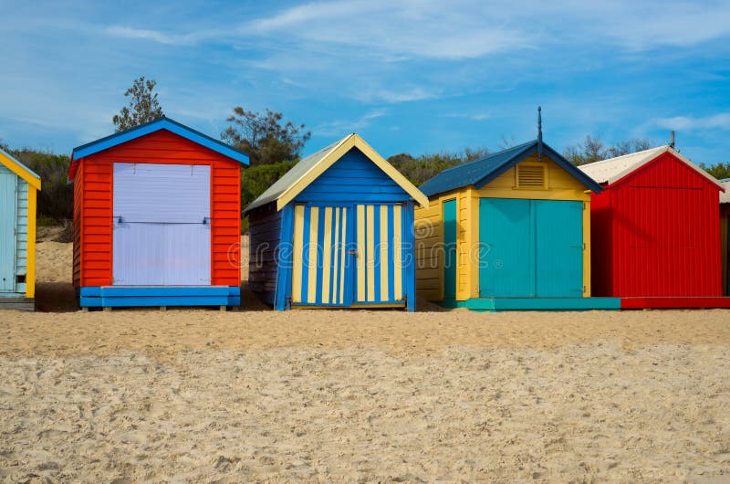 Colorful beach houses in Melbourne, Australia.