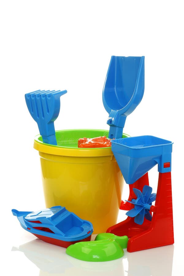 Sand bucket and spade toy stock photo. Image of isolated 31733598