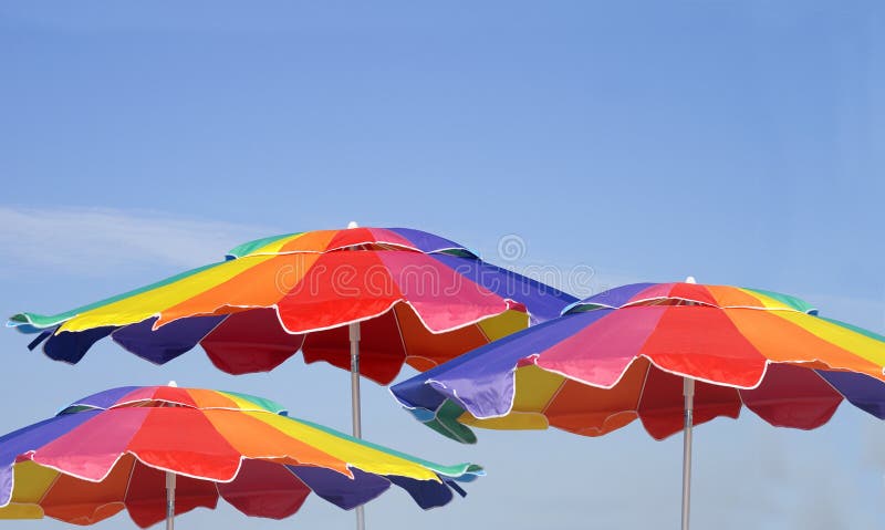 Colorful Beach Umbrellas stock photo. Image of breeze - 20946084