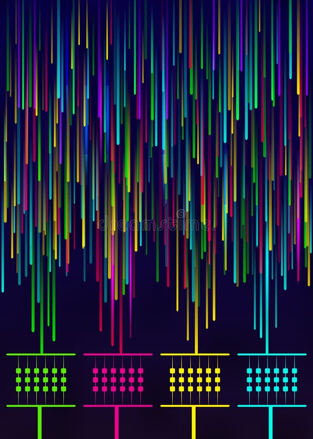 Colorful big data information sorting visualization. Social network vector illustration