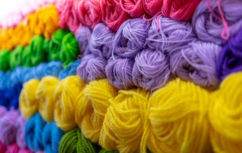 Colorful Big Thread in Store. Colorful Yarns for Embroidering