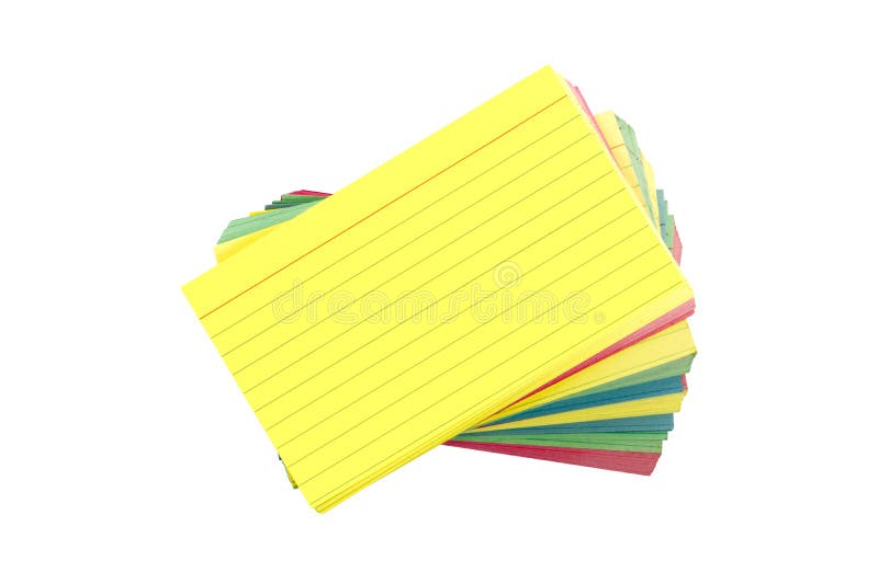 Colorful Blank Index Cards Fanned Out Isolated On White