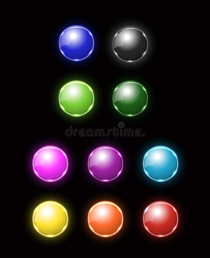 Colorful blank neon button royalty free illustration