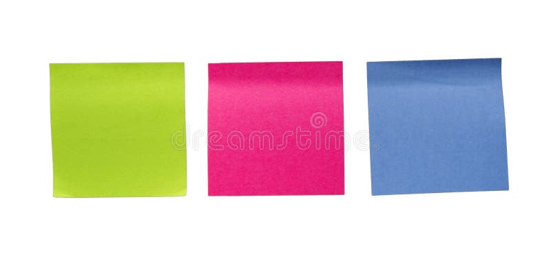 Colorful blank sticky notes. Memo stick or post note