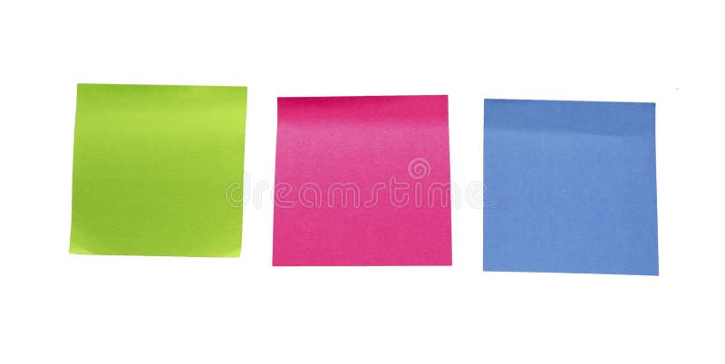 Colorful blank sticky notes. Memo stick or post note