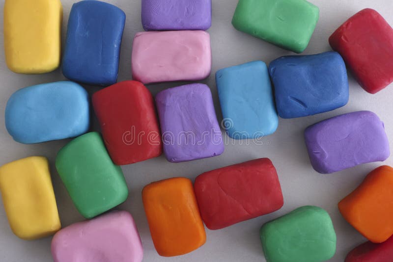 Colorful blocks made out of plasticine stock photo