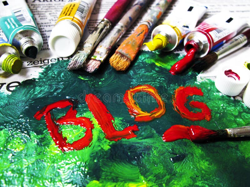 Colorful BLOG. The word BLOG painted in acrylic Colorful BLOG. The word BLOG painted in acrylic