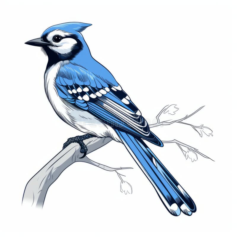 blue jay outline tattoo
