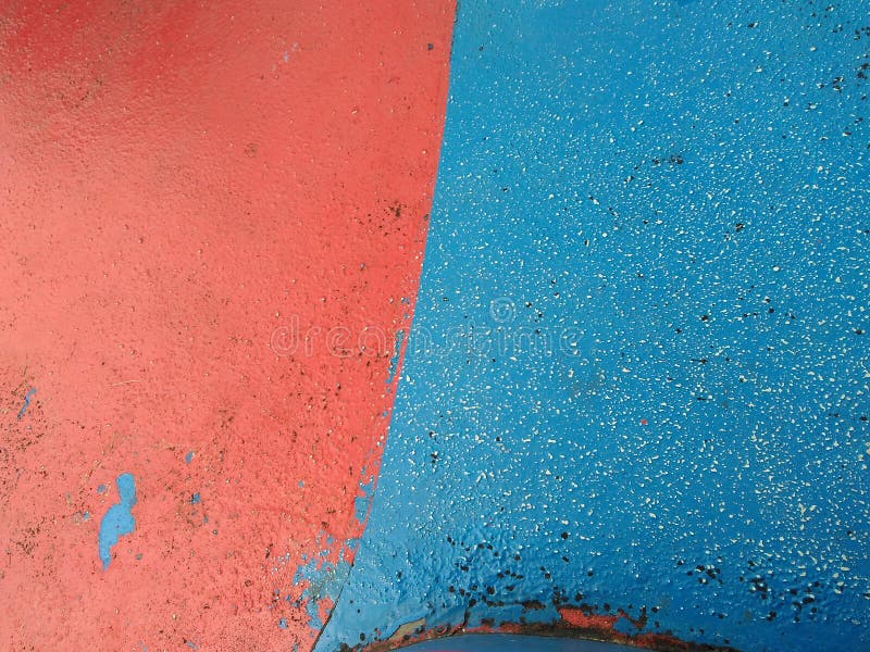 Colorful Blue and Red Brick Wall As Background Texture Stock Photo