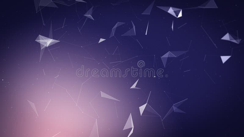 Colorful blurred abstract plexus particle effect background. Mess communication technology network background with moving lines royalty free stock image