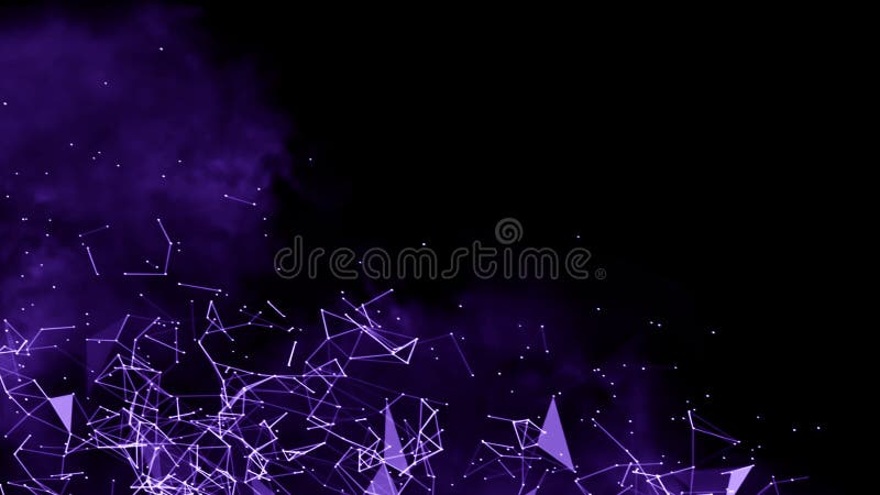 Colorful blurred abstract plexus particle effect background. Mess communication technology network background with moving lines royalty free stock photography