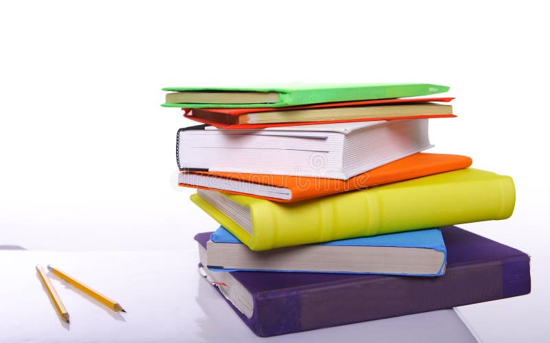 Colorful books and pencils royalty free stock photography Colorful books and pencils royalty free stock photography