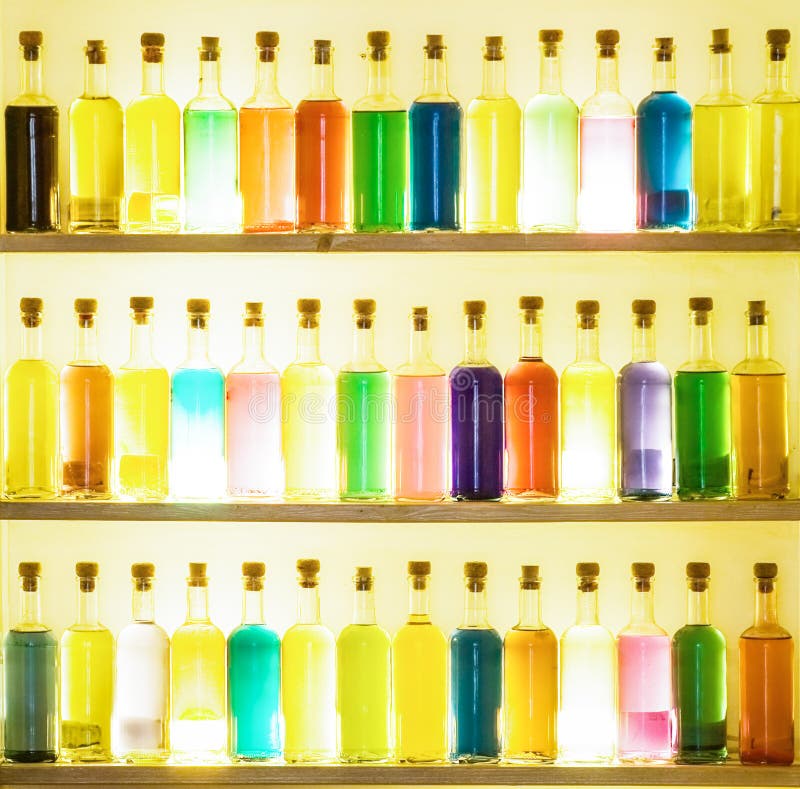 Colorful bottles