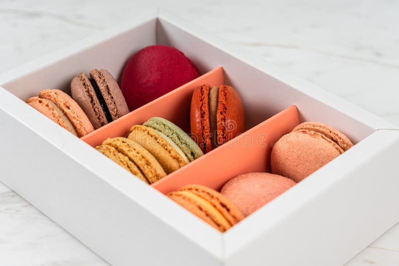 Colorful Box of French Macarons Stock Image Image of traditional