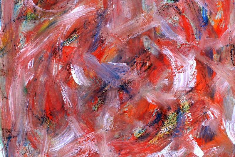 Colorful Bright Background. the Strokes of Paint. Red Spots on Canvas