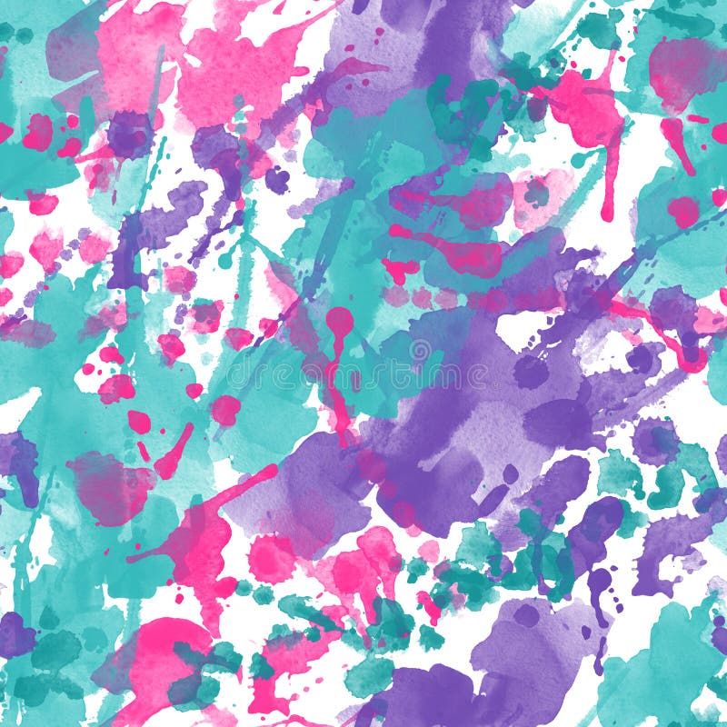 Colorful brush strokes, blots, spray backgrond in turquoise, pink, purple colors