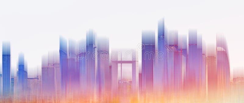 Colorful building city skyline, on white background. Abstract city background royalty free stock photo
