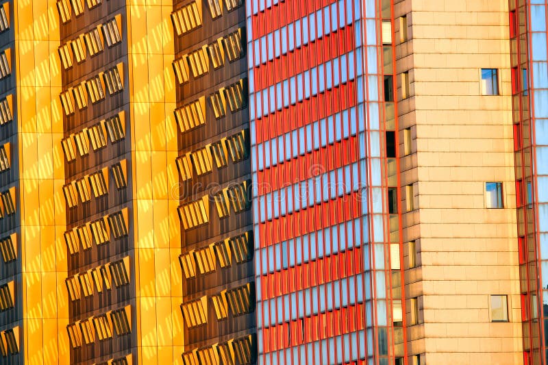 Colorful building facade wall and windows detail,Vienna royalty free stock images