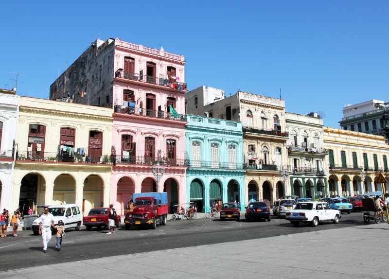 Colorful building in havana royalty free stock photography