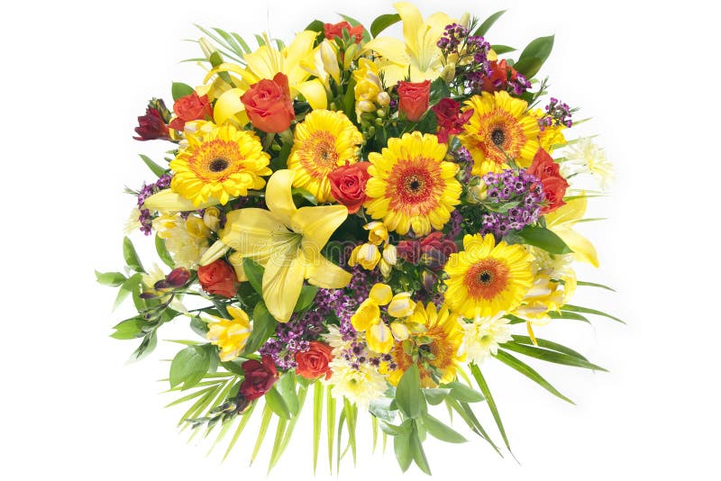 Colorful bunch of lush spring flowers royalty free stock image