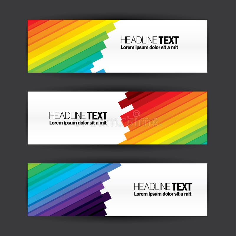 Colorful business banners flat design template vector set.