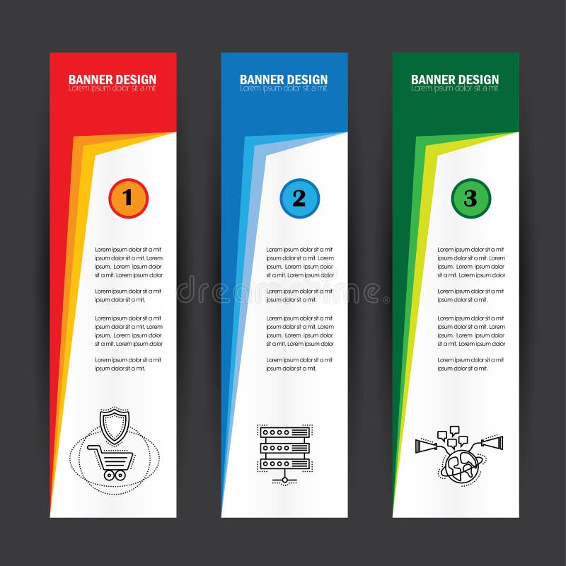 Colorful business banners flat design vertical template vector s