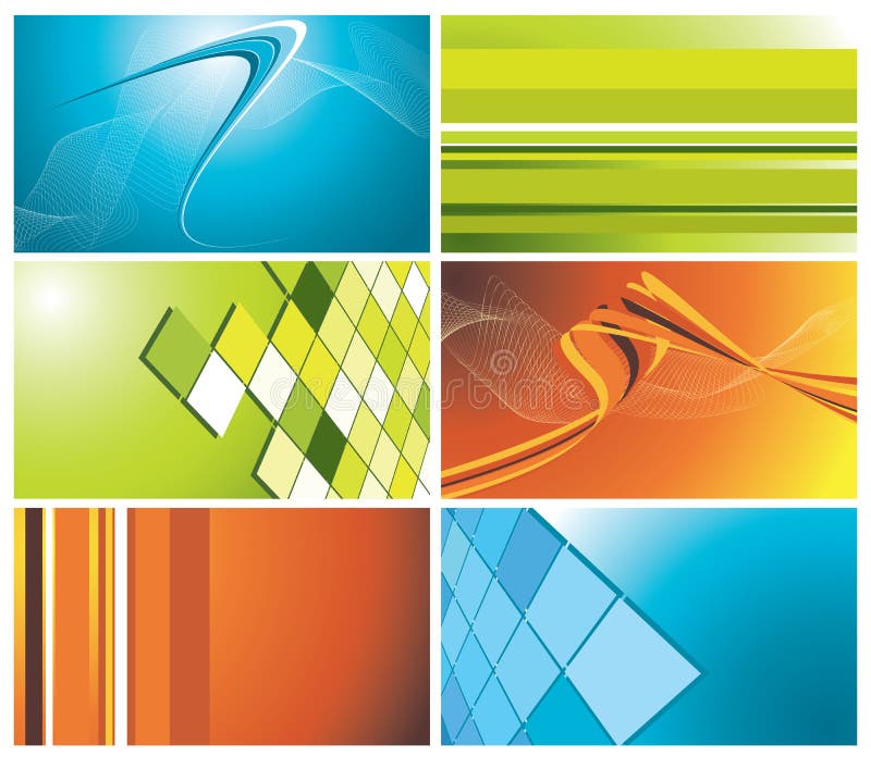 Colorful business cards set stock illustration