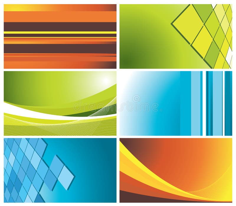 Colorful business cards set royalty free illustration