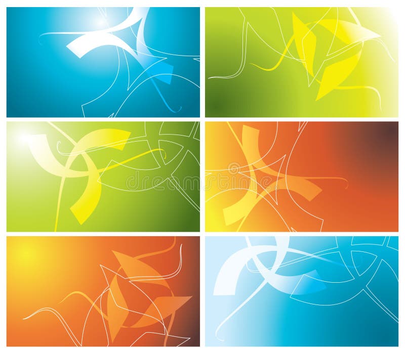 Colorful business cards set stock illustration