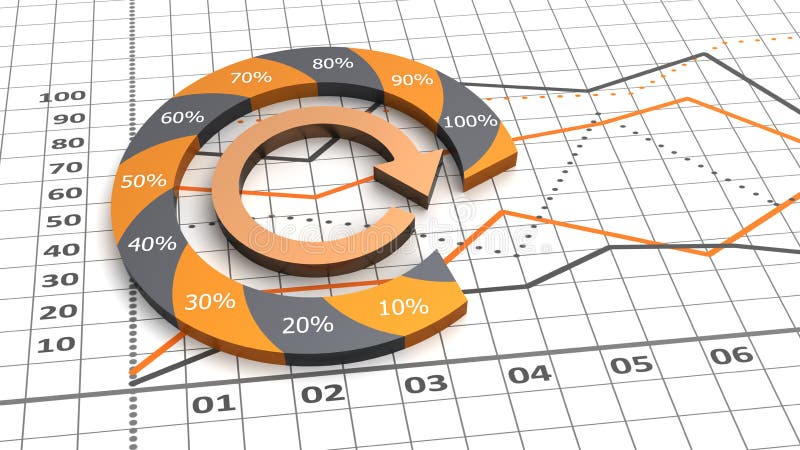 Colorful business process chart royalty free illustration