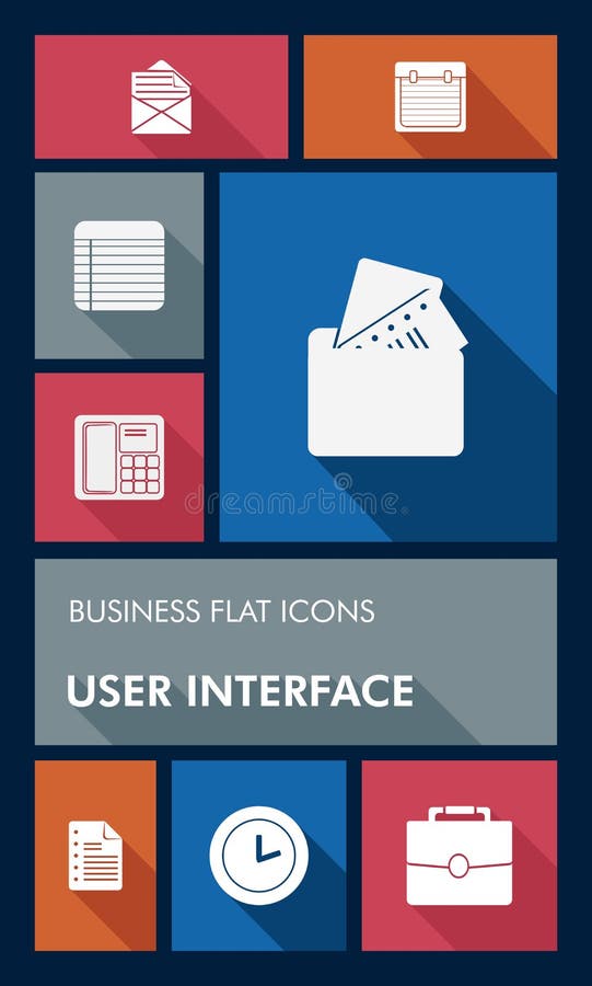 Colorful business UI apps user interface flat icon royalty free illustration