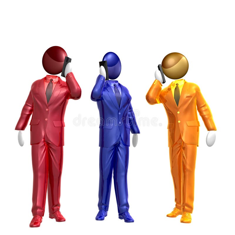 Colorful businessman icon on the phone