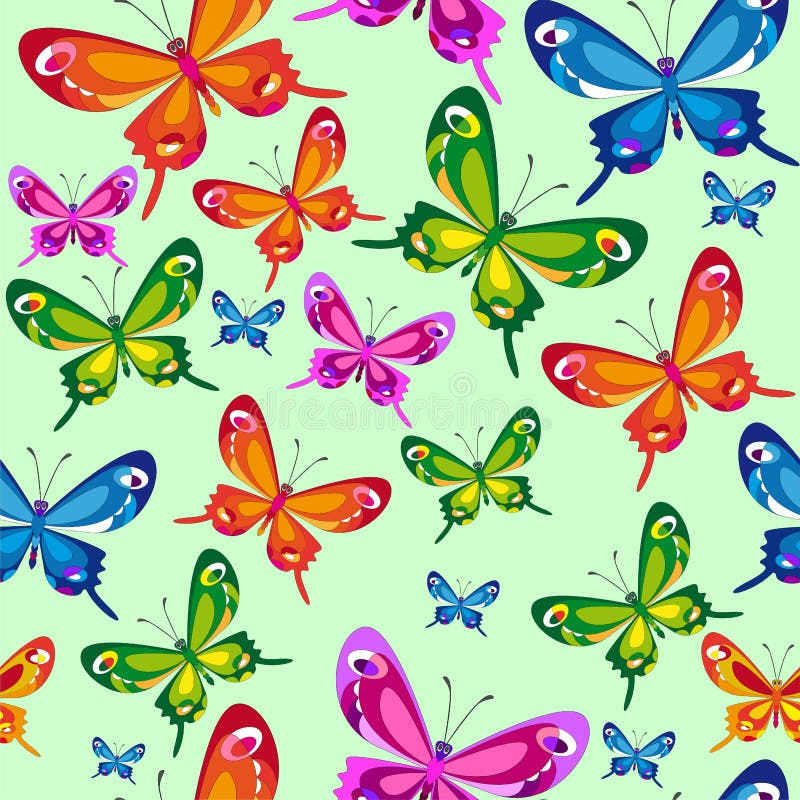 Butterfly Decoupage Wallpaper Stock Illustration - Illustration of ...