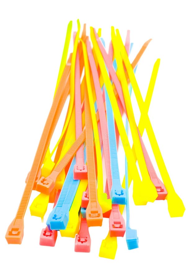 Colorful cable ties stock image. Image of heap, isolated 27944161