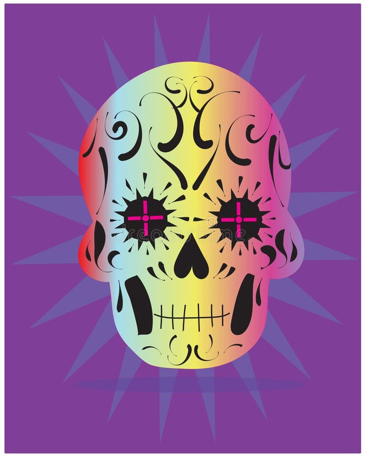 Colorful Calaverita - Sugar Skull Illustration Stock Illustration ...