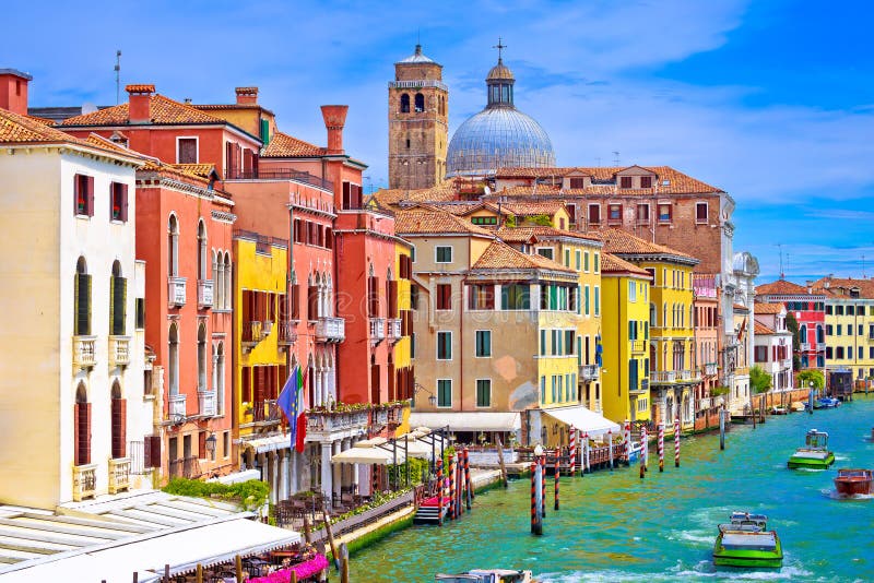 Colorful Canal Grande in Venice view