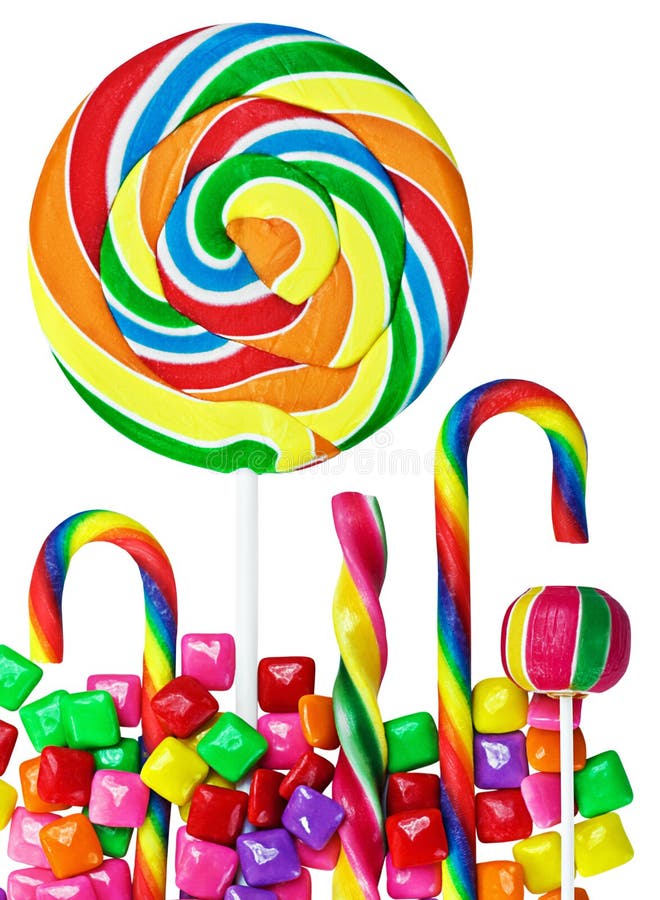 Colorful candies and sweets isolated