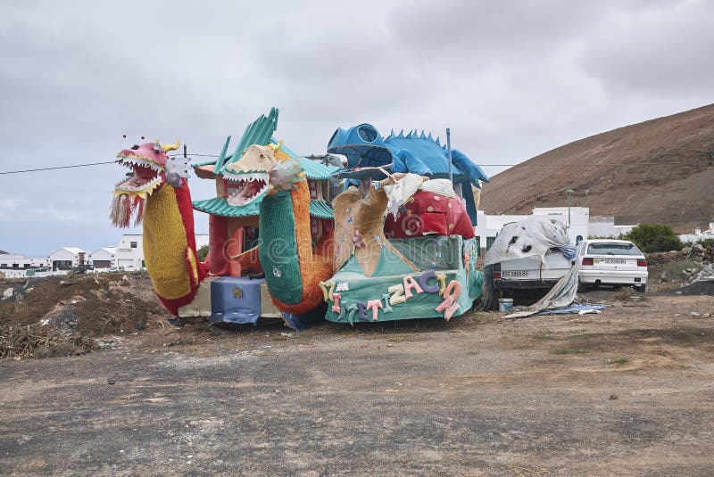 Colorful Carnival floats editorial stock image. Image of attractive