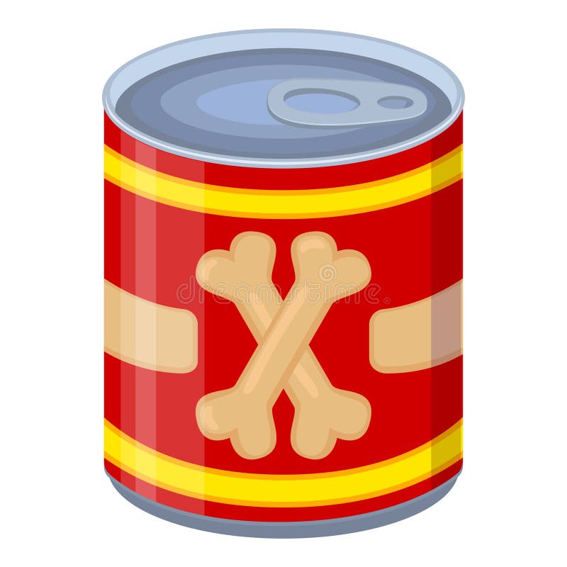 Colorful Cartoon Canned Pet Food Stock Vector - Illustration of print,  background: 120146933