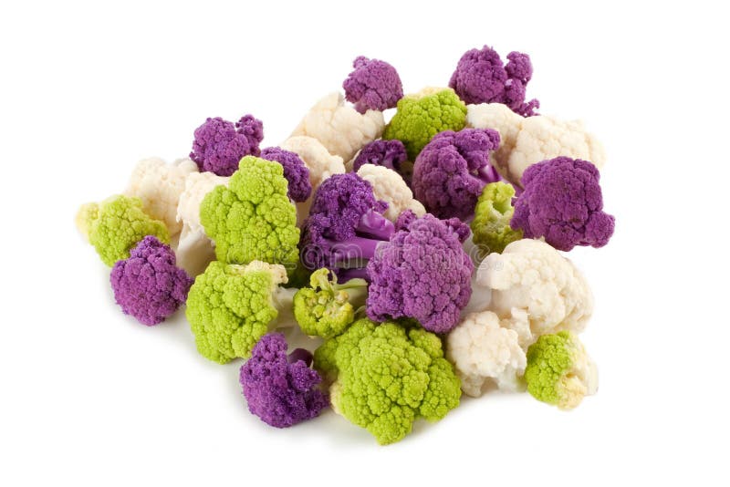 Colorful Cauliflower Florets Stock Image Image of broccoflower