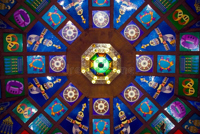 Colorful ceiling above Muscat souk stock photography Colorful ceiling above Muscat souk stock photography