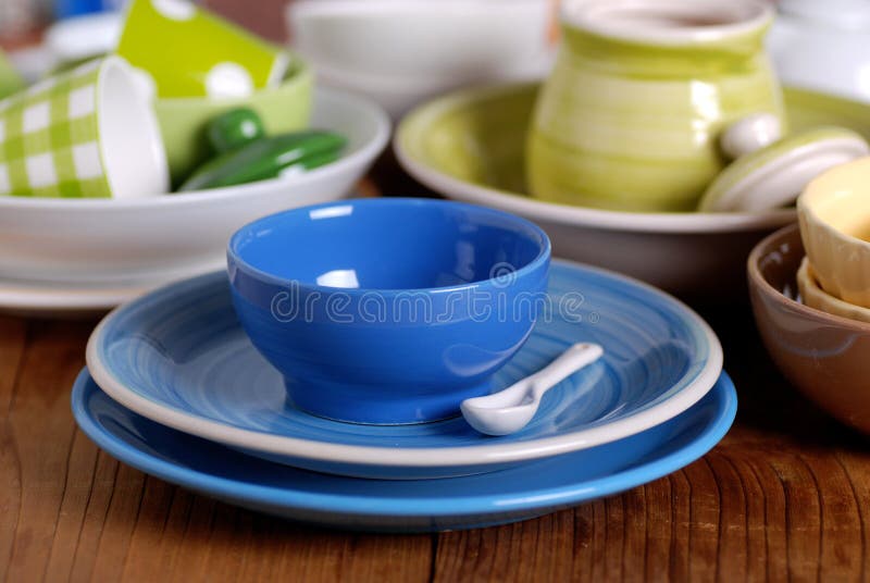 Colorful Ceramic Kitchen Utensils Stock Image Image of clean, modern