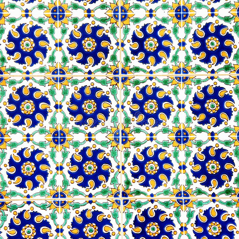 Colorful floral oriental ceramic tiles abstract surface. Colorful floral oriental ceramic tiles abstract surface