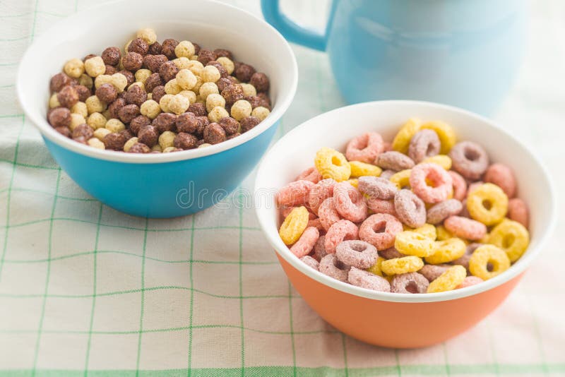 Colorful Cereal Rings and Balls. Stock Photo Image of cornflakes