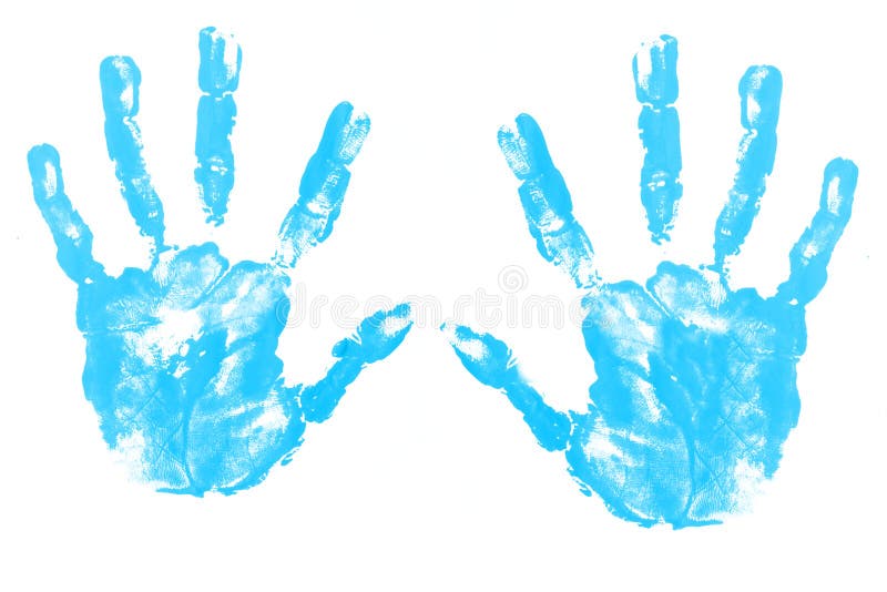 Colorful child hand printed