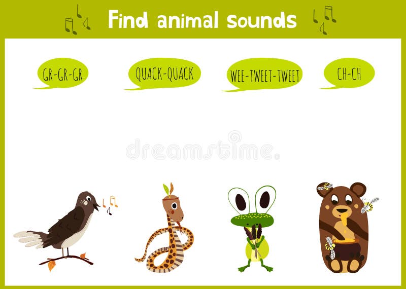 Colorful Children Cartoon Game Education Puzzle for Children on the Theme  of the Study of the Sounds of Cute Wild Animals in the F Stock Illustration  - Illustration of frog, growling: 64926763