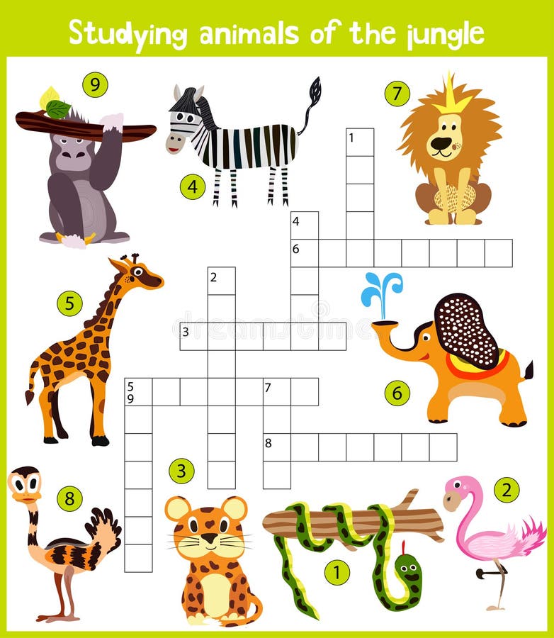 A Colorful Children S Cartoon Crossword, Education Game for Children on the Theme of the Study of Wild Animals of the Jungle and H Stock Illustration - Illustration of blank, jungle: 64926925 A Colorful Children S Cartoon Crossword, Education Game for Children on the Theme of the Study of Wild Animals of the Jungle and H Stock Illustration - Illustration of blank, jungle: 64926925