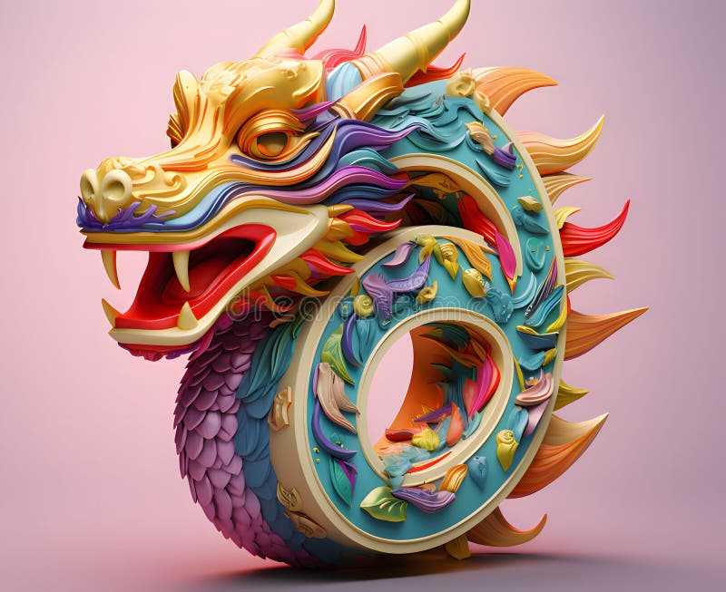 Colorful Chinese Dragon Figurine on a Solid Light Background. New Year S Celebrations Stock