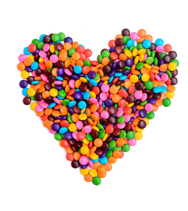 Colorful Chocolate Candy in Heart Shape Stock Photo - Image of ...