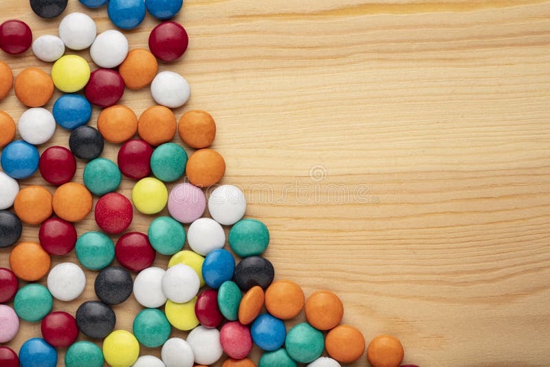 Colorful Chocolate Candy Stones on White Background Stock Image Image